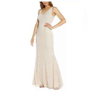 Adrianna Papell champagne dress
